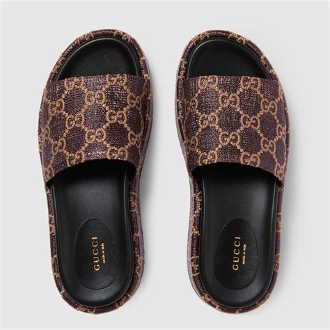 thick sole gucci slides|gucci women's sandals.